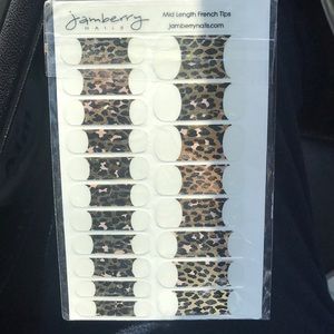 Jamberry Nails mid length animal print French tips